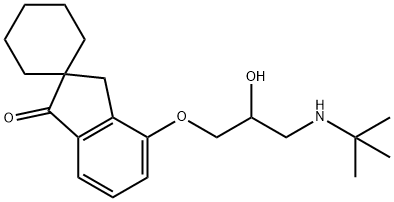 4'-[3-[(叔丁基)氨基]-2-羟基丙氧基]螺[环己烷-1,2'-[2H]茚]-1'(3'H)-酮 结构式