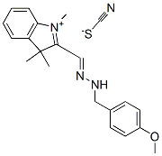 2-[[(4-methoxyphenyl)methylhydrazono]methyl]-1,3,3-trimethyl-3H-indolium thiocyanate  结构式