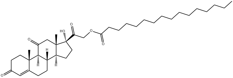 17,21-dihydroxypregn-4-ene-3,11,20-trione 21-palmitate 结构式