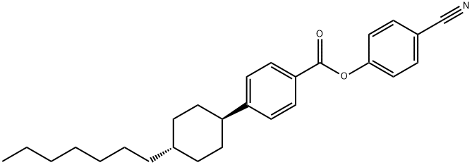 庚基环己基苯甲酸对氰基苯酚酯 结构式