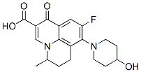 9-Fluoro-6,7-dihydro-8-(4-hydroxy-1-piperidinyl)-5-methyl-1-oxo-1H,5H-benzo[ij]quinolizine-2-carboxylic acid 结构式