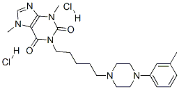 3,7-dimethyl-1-[5-[4-(3-methylphenyl)piperazin-1-yl]pentyl]purine-2,6- dione dihydrochloride 结构式