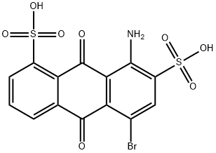 4-amino-1-bromo-9,10-dihydro-9,10-dioxoanthracene-3,5-disulphonic acid  结构式