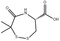 (R)-4,5,6,7-Tetrahydro-7,7-dimethyl-6-oxo-3H-1,2,5-dithiazepine-4-carboxylic acid 结构式