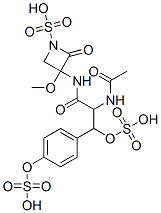 3-[[2-(Acetylamino)-1-oxo-3-sulfooxy-3-[4-(sulfooxy)phenyl]propyl]amino]-3-methoxy-2-oxo-1-azetidinesulfonic acid 结构式