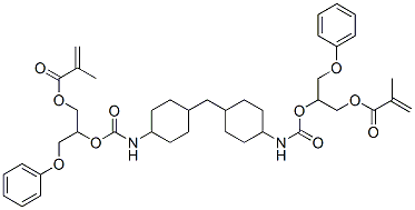 methylenebis[4,1-cyclohexanediyliminocarbonyloxy[2-(phenoxymethyl)-2,1-ethanediyl]] bismethacrylate 结构式