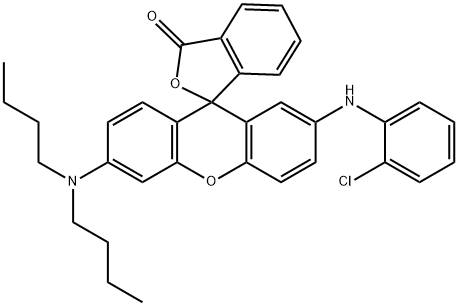 2’[(2-氯苯基)氨基]-6’-(二丁氨基)-螺[异苯并呋喃-1(3H),9’-(9H)氧杂蒽]-3-酮 结构式