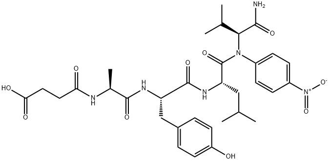 succinyl-alanyl-tyrosyl-leucyl-valyl-4-nitroanilide 结构式