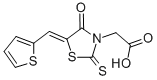 2-(4-氧代-5-(噻吩-2-基甲基烯)-2-硫代噻唑烷-3-基)乙酸 结构式