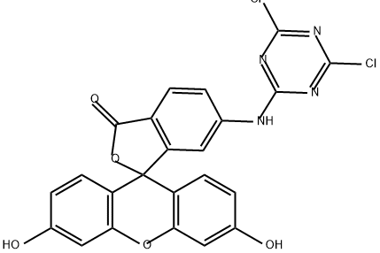 6-(4,6-dichlorotriazinyl)aminofluorescein 结构式
