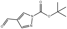 4-甲酰基-1H-吡唑-1-羧酸叔丁酯 结构式