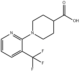 1-(3-(三氟甲基)吡啶-2-基)哌啶-4-羧酸 结构式