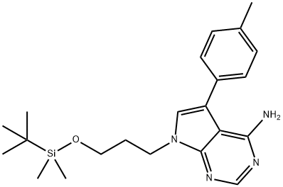 1-[4-AMino-7-(3-tert-butyldiMethylsilyloxypropyl)-5-(4-Methylphenyl)-7H-pyrrolo[2,3-d]pyriMidine 结构式