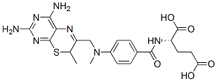 (2S)-2-[[4-[(3,5-diamino-9-methyl-10-thia-2,4,7-triazabicyclo[4.4.0]de ca-1,3,5,7-tetraen-8-yl)methyl-methyl-amino]benzoyl]amino]pentanedioic acid 结构式