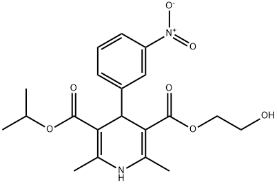 1,4-Dihydro-2,6-dimethyl-4-(3-nitrophenyl)pyridine-3,5-dicarboxylic acid 3-isopropyl 5-(2-hydroxyethyl) ester 结构式