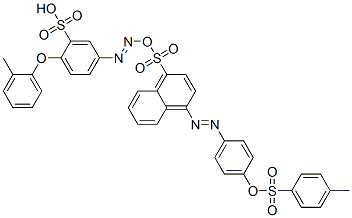 1-[[4-(2-methylphenoxy)-3-sulphophenyl]azo]-4-[[4-[[(4-methylphenyl)sulphonyl]oxy]phenyl]azo]naphthalenesulphonic acid 结构式