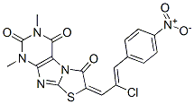 Thiazolo[2,3-f]purine-2,4,6(1H,3H,7H)-trione,  7-[2-chloro-3-(4-nitrophenyl)-2-propenylidene]-1,3-dimethyl-  (9CI) 结构式