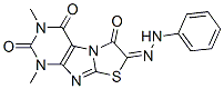 Thiazolo[2,3-f]purine-2,4,6,7(1H,3H)-tetrone,  1,3-dimethyl-,  7-(phenylhydrazone)  (9CI) 结构式