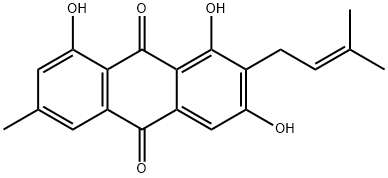 1,3,8-Trihydroxy-6-methyl-2-(3-methyl-2-butenyl)-9,10-anthraquinone 结构式
