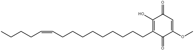 2,5-Cyclohexadiene-1,4-dione, 2-hydroxy-5-methoxy-3-(10-pentadecenyl)- , (Z)- 结构式