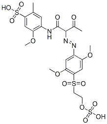 Benzenesulfonic acid, 4-2-2,5-dimethoxy-4-2-(sulfooxy)ethylsulfonylphenylazo-1,3-dioxobutylamino-5-methoxy-2-methyl- 结构式