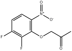 2-丙酮氧基-3,4-二氟硝基苯 结构式