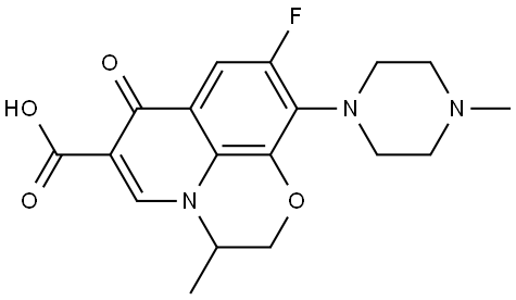 氧氟沙星/氟嗪酸/泰利必妥/甲磺酸左旋氧氟沙星/菲宁达/(+/-)-9-氟-2,3-二氢-3-甲基-10-(4-甲基-1-哌嗪基)-7-氧代-7H-吡啶并[1,2,3-de]-[1,4]苯并