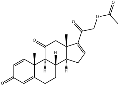 21-Hydroxy-pregna-1,4,16-triene-3,11,20-trione 21-Acetate 结构式