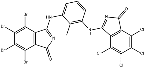 4,5,6,7-tetrabromo-3-[[2-methyl-3-[(4,5,6,7-tetrachloro-1-oxo-1H-isoindol-3-yl)amino]phenyl]amino]-1H-isoindol-1-one 结构式