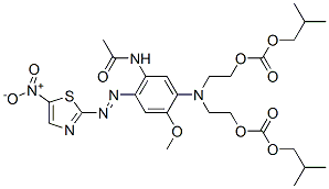 isobutyl 5-[5-acetamido-2-methoxy-4-[(5-nitrothiazol-2-yl)azo]phenyl]-12-methyl-9-oxo-2,8,10-trioxa-5-azatridecanoate 结构式