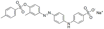 sodium 4-[4-[[3-methyl-4-[[(p-tolyl)sulphonyl]oxy]phenyl]azo]anilino]benzenesulphonate 结构式