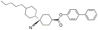 反-4-(4-戊基环己基)-1-环己烷甲酸-4-氰基-4'-联二苯基酯 结构式