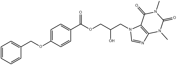 4-benzylhydroxybenzoic acid 2-hydroxy-3-(theophylline-7-ol)propyl ester 结构式
