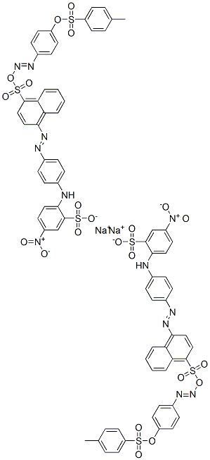 disodium 1-[[4-[[(4-methylphenyl)sulphonyl]oxy]phenyl]azo]-4-[[4-[(4-nitro-2-sulphonatophenyl)amino]phenyl]azo]naphthalenesulphonate  结构式