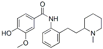 4-hydroxy-3-methoxy-N-[2-[2-(1-methyl-2-piperidyl)ethyl]phenyl]benzami de 结构式