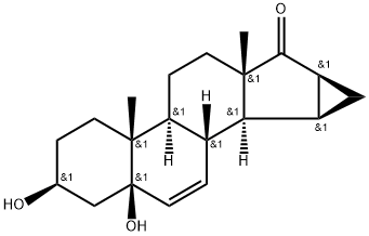 (3b,5b,15a,16a)-15,16-二氢-3,5-二羟基-3'H-环丙并[15,16]雄甾-6,15-二烯-17-酮 结构式