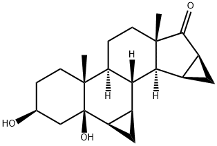 3b,5-二羟基-6b,7b:15b,16b-二亚甲基-5b-雄甾烷-17-酮 结构式