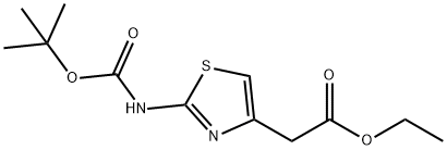 2-(2-((叔丁氧基羰基)氨基)噻唑-4-基)乙酸乙酯 结构式