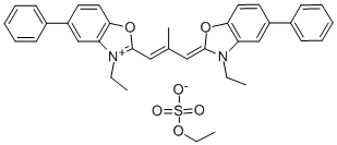 5-PHENYL-3-ETHYL-2-(2-METHYL-3-(5-PHENYL-3-ETHYL-2,3-DIHYDRO-BENZOXAZOL-2-YLIDENE)-1-PROPENYL)-BENZOXAZOLIUM ETHYLSULFATE 结构式