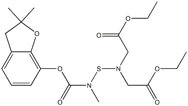 ethyl 2-[[(2,2-dimethyl-3H-benzofuran-7-yl)oxycarbonyl-methyl-amino]su lfanyl-(ethoxycarbonylmethyl)amino]acetate 结构式