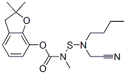 (2,2-dimethyl-3H-benzofuran-7-yl) N-(butyl-(cyanomethyl)amino)sulfanyl -N-methyl-carbamate 结构式