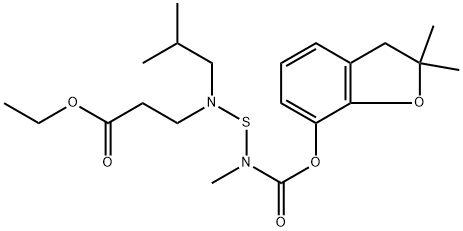 beta-Alanine, N-(((((2,3-dihydro-2,2-dimethyl-7-benzofuranyl)oxy)carbo nyl)methylamino)thio)-N-(2-methylpropyl)-, ethyl ester 结构式