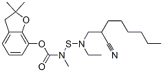 (2,2-dimethyl-3H-benzofuran-7-yl) N-(2-cyanoethyl-octyl-amino)sulfanyl -N-methyl-carbamate 结构式