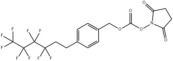 N-[4-(1H,1H,2H,2H-全氟己基)苄氧基羰基氧]琥珀酰亚胺 结构式