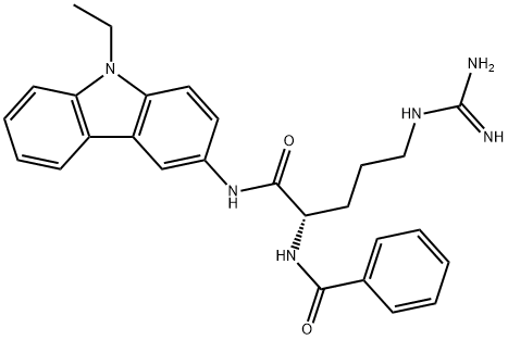 N-[(1S)-4-(diaminomethylideneamino)-1-[(9-ethylcarbazol-3-yl)carbamoyl ]butyl]benzamide 结构式