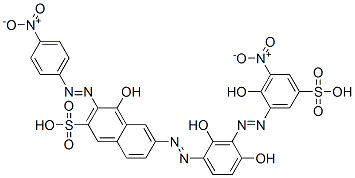 6-[[2,4-dihydroxy-3-[(2-hydroxy-3-nitro-5-sulphophenyl)azo]phenyl]azo]-4-hydroxy-3-[(4-nitrophenyl)azo]naphthalene-2-sulphonic acid 结构式