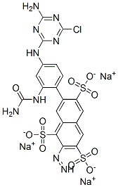 trisodium 7-[4-[(4-amino-6-chloro-1,3,5-triazin-2-yl)amino]-2-(carbamo ylamino)phenyl]diazenylnaphthalene-1,3,6-trisulfonate 结构式