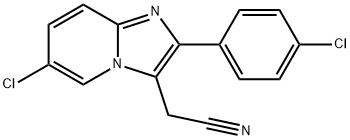 6-Chloro-2-(4-chlorophenyl)imidazo[1,2-α]pyridine-3-acetonitrile 结构式