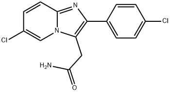 6-Chloro-2-(4-chlorophenyl)imidazo[1,2-α]pyridine-3-acetamide 结构式