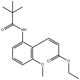 3-[2-(2,2-DIMETHYL-PROPIONYLAMINO)-6-METHOXY-PHENYL]-ACRYLIC ACID ETHYL ESTER 结构式